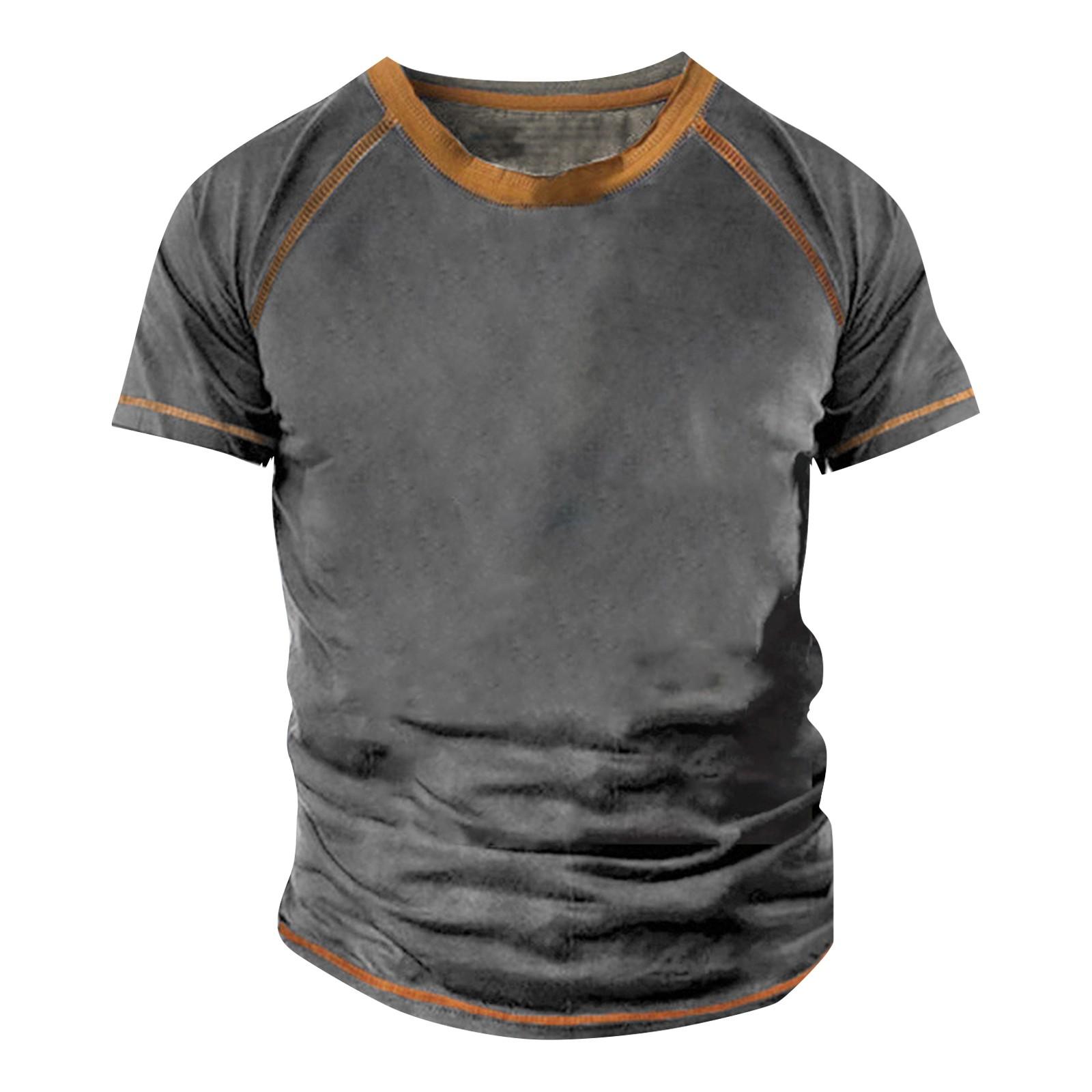 

Мужская футболка реглан в стиле ретро с коротким рукавом и круглым вырезом с принтом XL