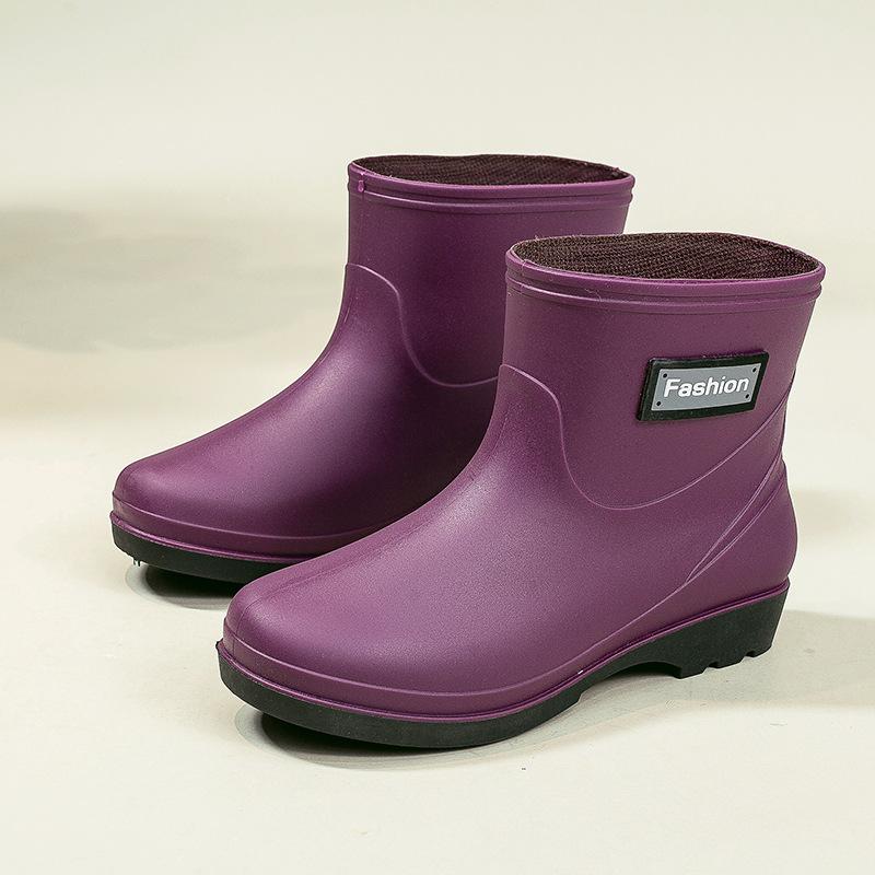 

Rain shoes water shoes women s summer short tube warm lightweight fashion low tube water boots work kitchen rubber shoes overshoes 36