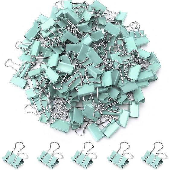 100 Pack Mini Gold Binder Clips 5/8 Inch (15 mm), Colored Little Paper Clamps, Small Tiny Micro Size Paper Clips for Office Home School Business 0.6"