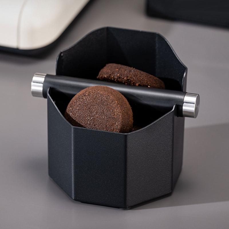 Small Coffee Grounds Box Stainless Steel Espresso Dump Bin Coffee Knock Box Coffee Waste Box Coffee Accessories