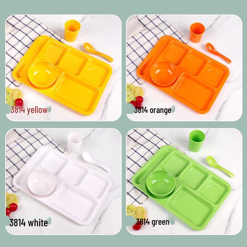 Durable Melamine 6-Compartment Canteen Tray