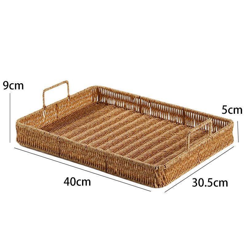 European Style Imitation Rattan Serving Tray Large