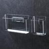 Wall-Mounted Transparent Storage Box for Phone, Remote, Toothbrush, and Comb