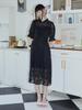 ILLUSTRIS ILLUSION Black Flower See-Through Dress