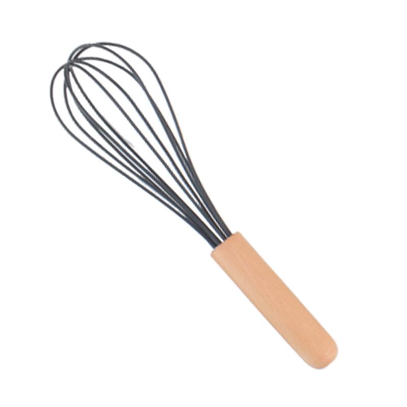 11-Piece Wooden Handle Silicone Kitchenware Set - Includes 9 Kitchen Tools, Spatula, and Spoon.