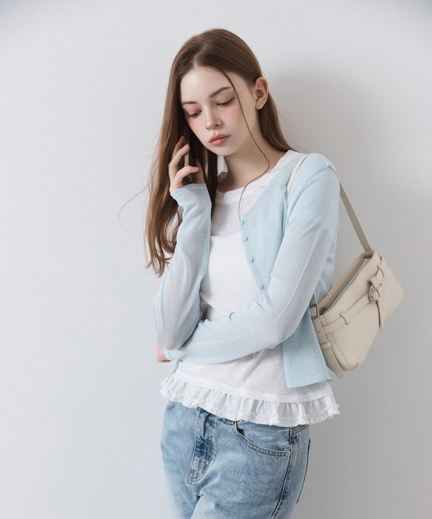 MIXXO Frilled Hem Short Sleeve T-Shirt_Miwhwg41Ts