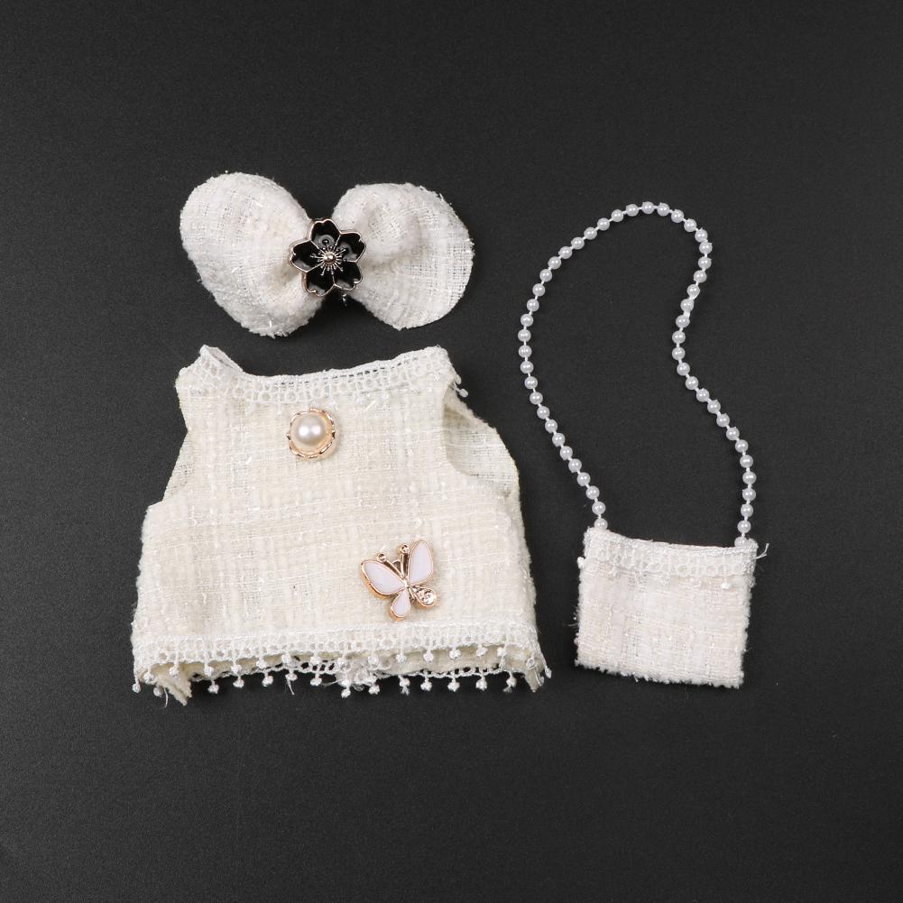 

Миниатюрное платье принцессы и рюкзак для кукол, симпатичная одежда для кукол своими руками, модные аксессуары, прекрасные наряды, подарки для девочек, друзей белый