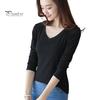 Women Shirt T-Shirt Crew/V Neck Slim Fit Pullover Long Sleeve Stretchy Keep Top Warm Solid Color Autumn Basic Tee Tops Daily Clothing Cold Resistant