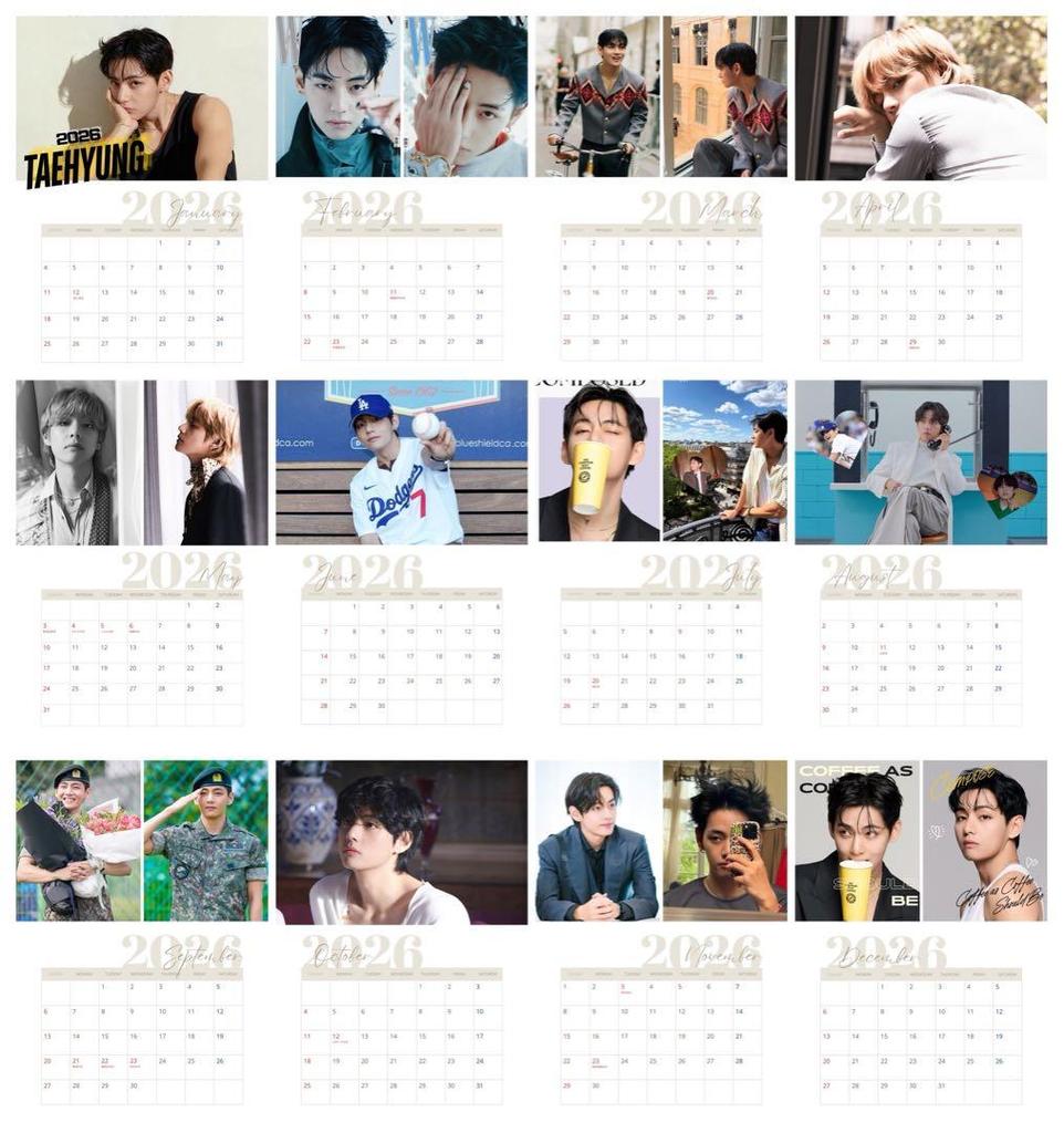 [USED] BTS Taehyung 2026 Wall Calendar Korean Goods