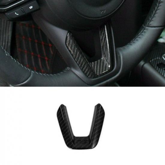 Carbon Fiber Car Steering Wheel Decor Cover Trim For Mazda 6 Atenza 2018-2022