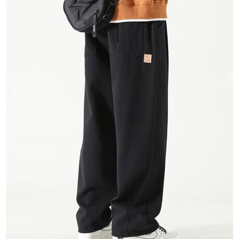 Pantaloni de lucru cu picior larg pentru bărbați, noi de primăvară și vară, pantaloni casual retro, largi, drepți