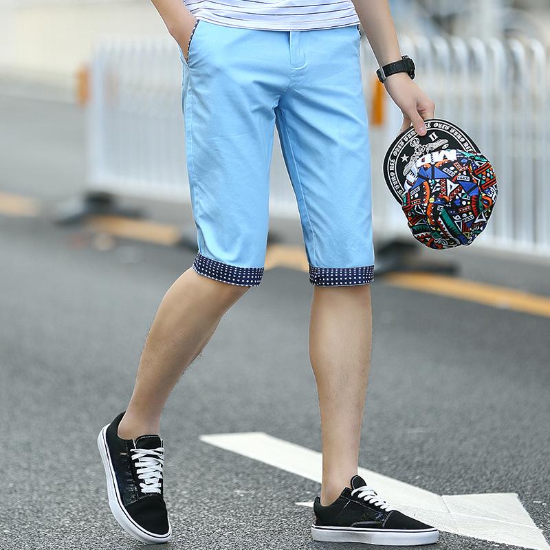 Cropped Pants Men's Summer Korean Version of Slim-fit Breathable Straight-leg Pants Men's Casual Pants