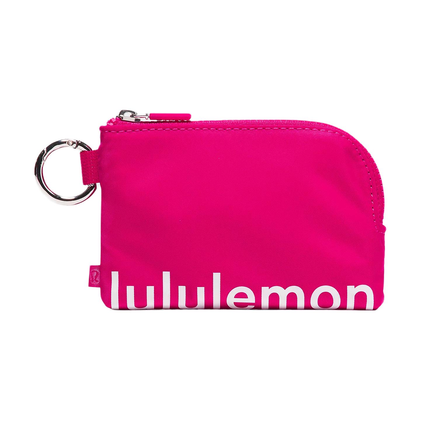 Lululemon Logo Zip Card Holder Women Accessories Lipstick-Pink White LW9FDAS-068873 Lipstick Pink & White