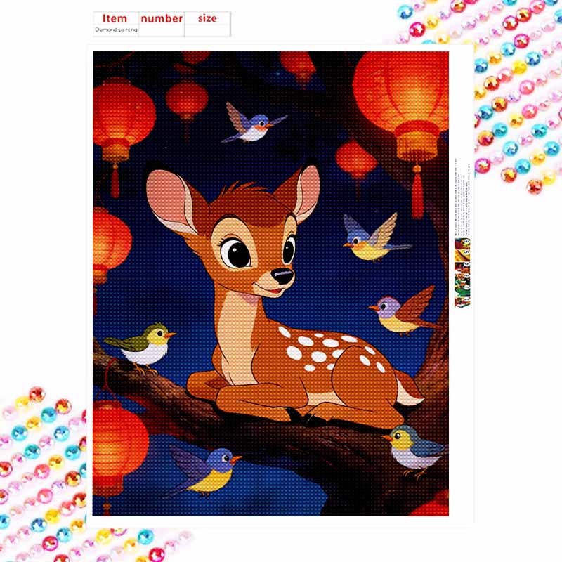 Disney Diamond Art Painting Kit 5D Bambi Diamond Painting Dot Art Kit Home Wall Decor