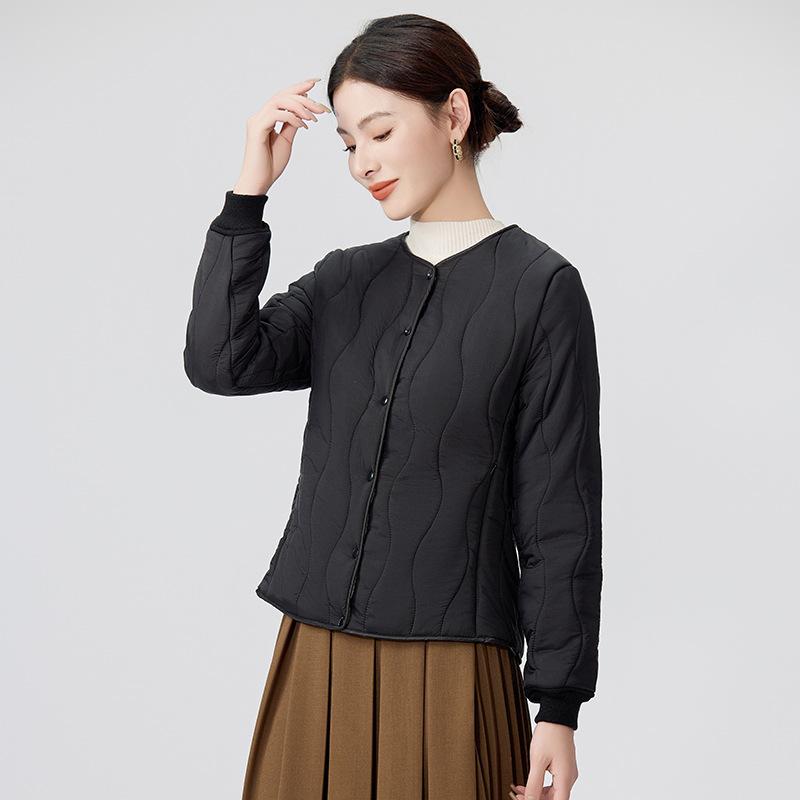 Autumn and winter new cotton clothes women's velvet thickened cotton liner slim and thin cold-proof warm collarless jacket