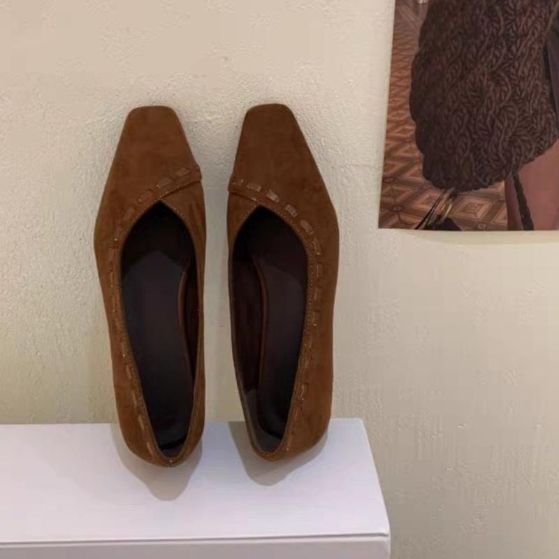 French Inner Heightened Small Square Toe Single Shoes Women's Autumn Commuting Versatile Temperament Shallow Boat Shoes