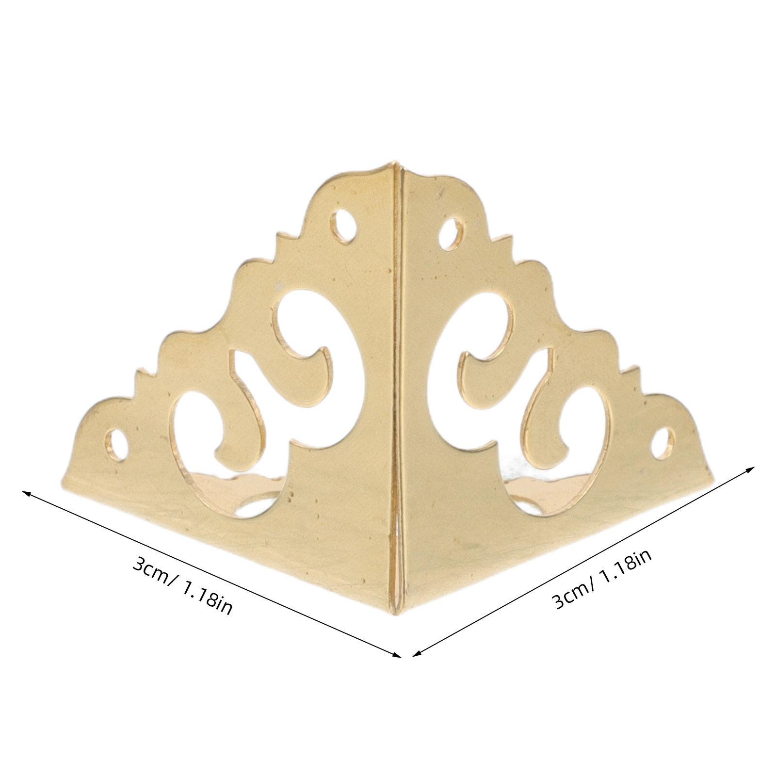 

6Pcs Brass Triangle Corner Protectors for Furniture Wood Box Vintage Metal Edge Guards Decorative Corner Protectors Cabinet