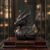 Medieval Fantasy Room Decor Dark Dragon Collectible Duck, Gothic Resin Statue for Home Decor, Hand-Painted Detailed Gift Mythical Figurine,