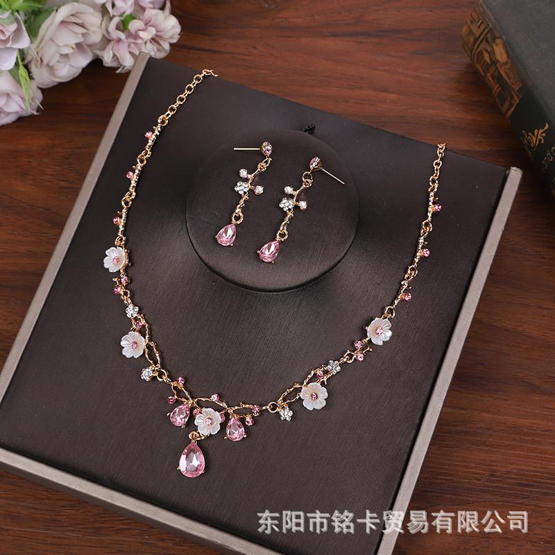 Fashion Accessory Chain Set - Alloy Necklace And Earrings Set - Wedding Jewelry Set For Brides