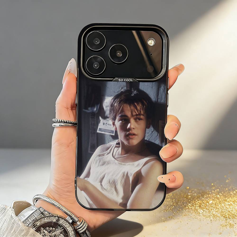L-Leonardo D-DiCaprio 90s Retro Style Phone Case For iPhone17,16,15,14,13,12,11,Pro,MAX White Matte Shockproof Cover iPhone13PROMAX