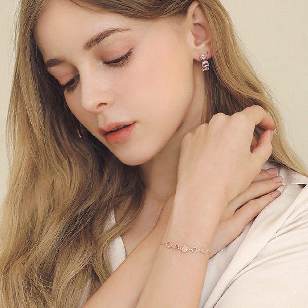 J.Lauren Rose Gold Amethyst Gemstone Cubic Silver Bracelet B0941