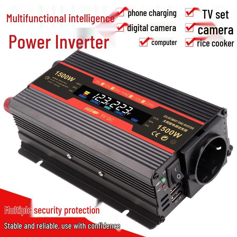 CARMAER 500W/2000W Modified Sine Wave Car Inverter, 12V/24V To 220V, 60HZ, European Standard