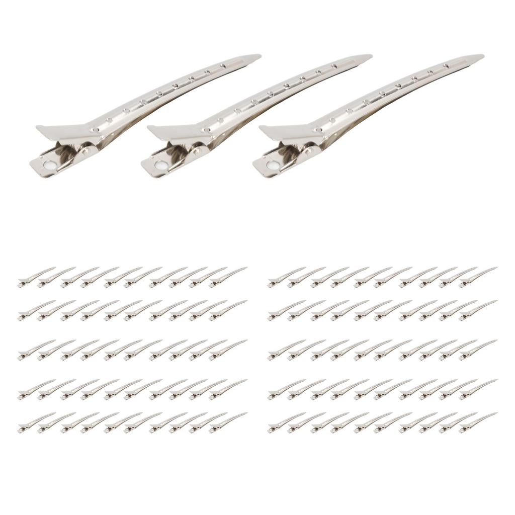 100 st Hårstylingklämmor Fäster Stadigt Hårsektioneringsnålar Lockklämmor för Salonganvändning