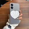 Heart Shape Suction Cup Phone Case for Samsung Galaxy S25 Edge Semi Transparent Matte Shockproof Soft TPU Cover