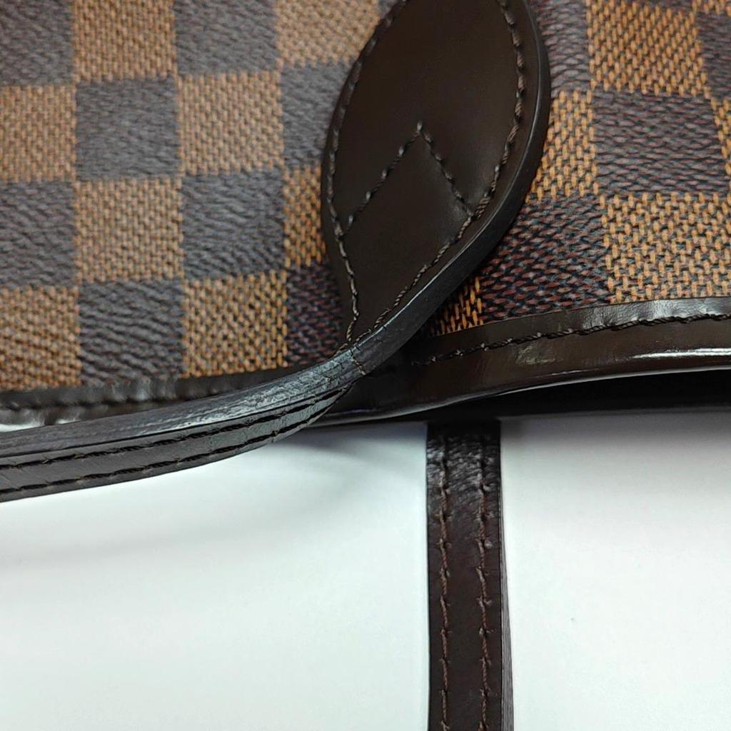 [Pre-Owned] Neverfull Mm Checkered Coated Canvas With Leather Trim Tote Bag - Very Good #W0D97T