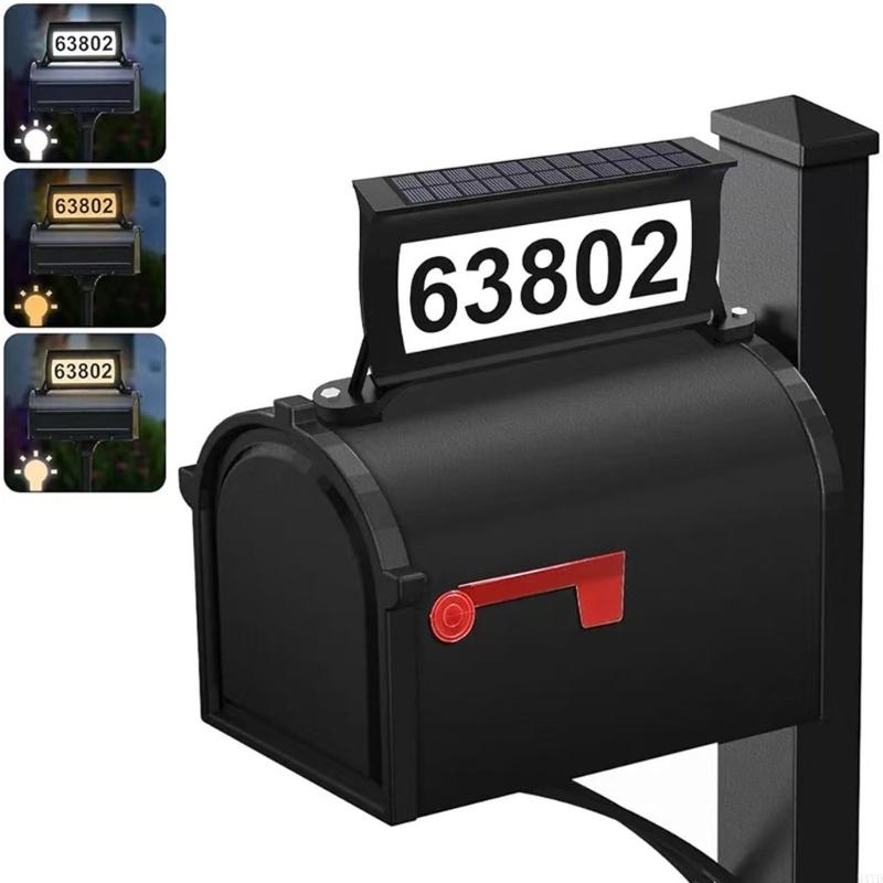 Solar Operated Mailbox Light with Auto On Off Function Waterproof Design Solar Address Light Suitable for Outdoor Use M4YD