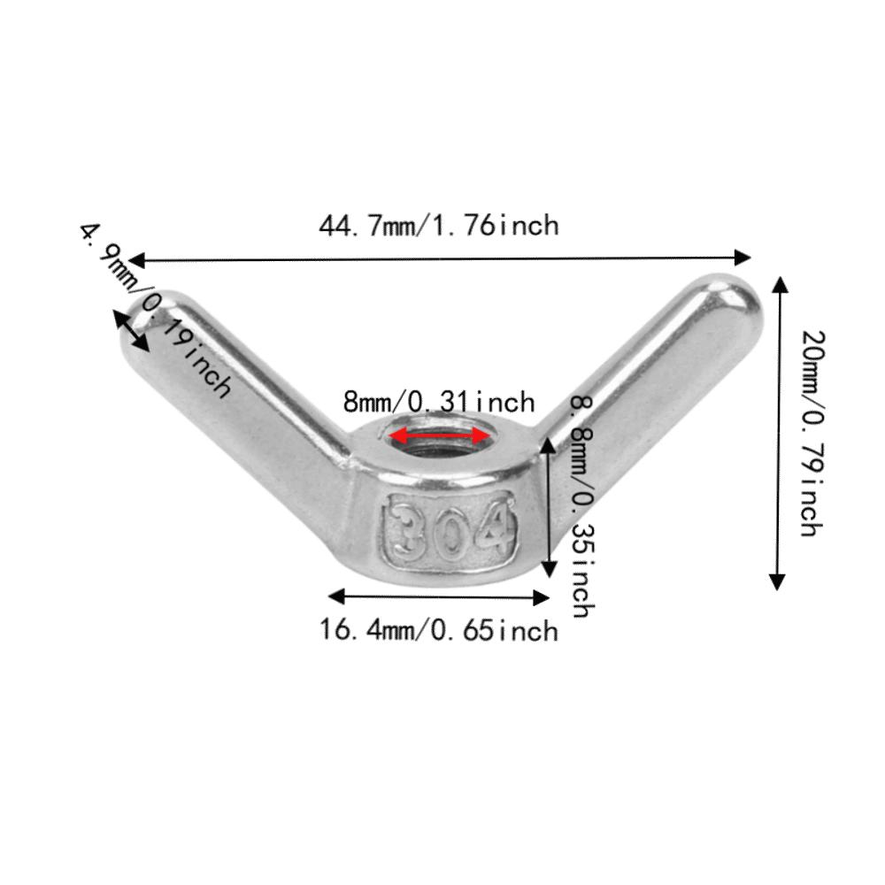 10pcs Hardware Fittings Wing Nuts Premium Thumb Nut Hardware Metric Thread Nuts For Install