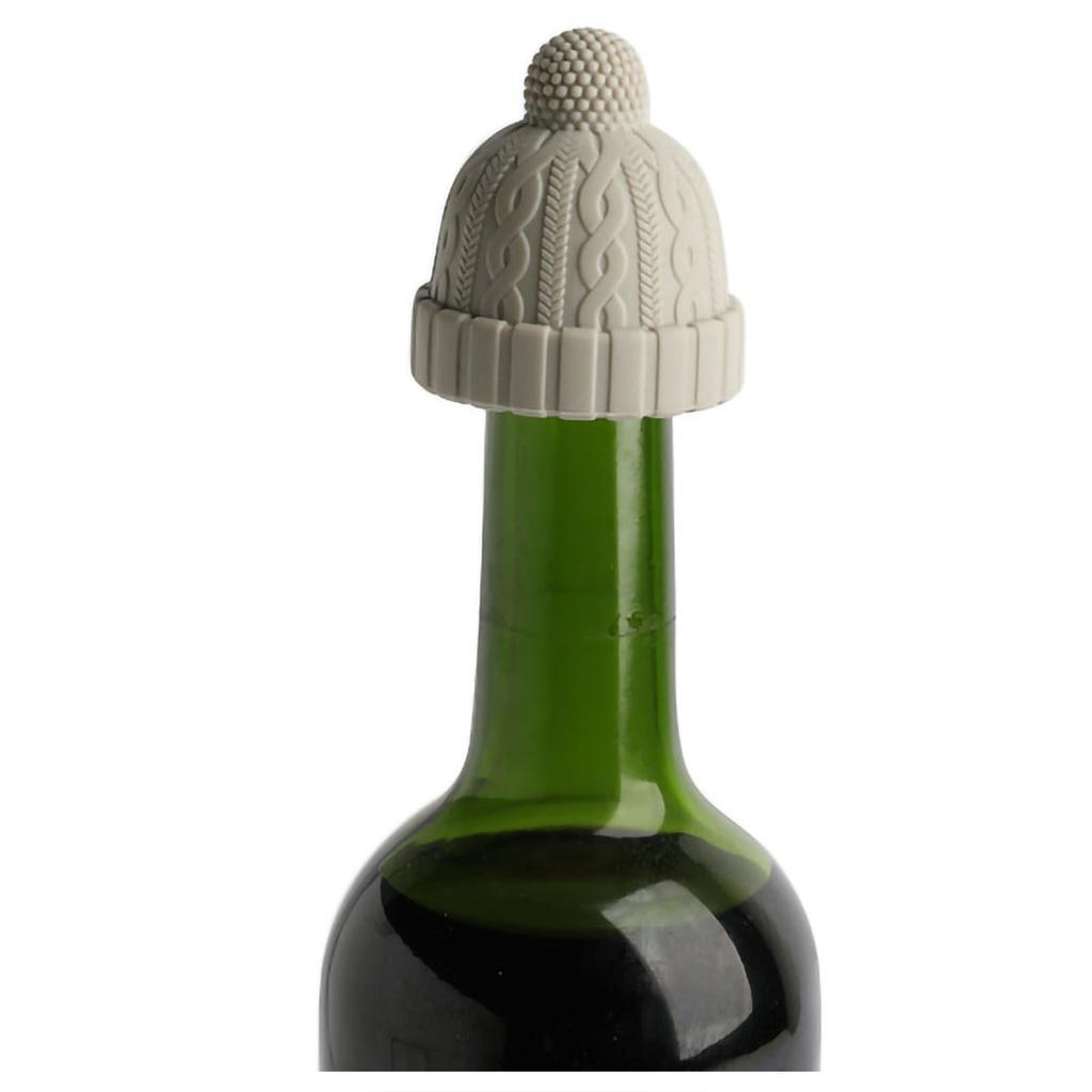 Knit Beanie Shaped Wine Bottle Stopper Silicone Wine Saver Sealer Preserver Reusable for Beer