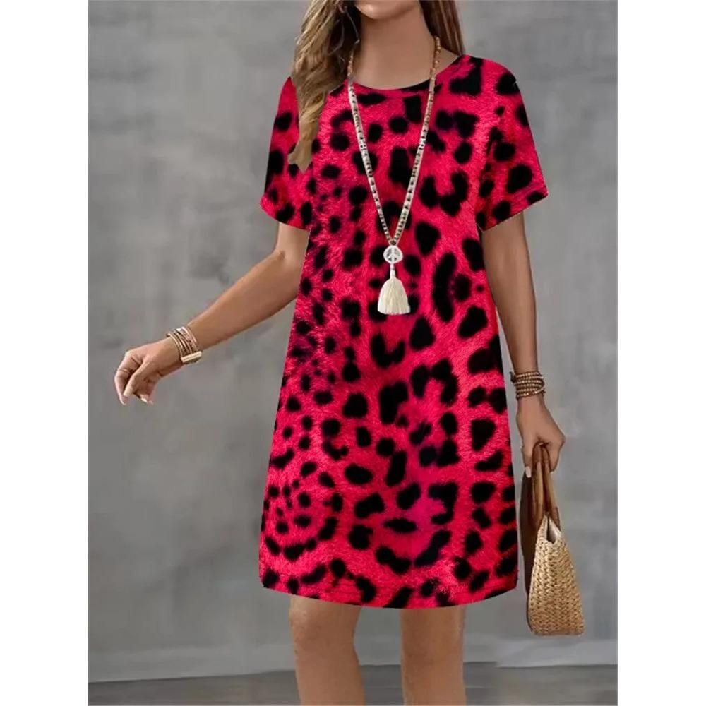 Новая Мода Милые Каваи Платья Женщины Граффити Принт Короткий Рукав Свободное Повседневное Мини-Платье Большого Размера Летняя Одежда 8XL S