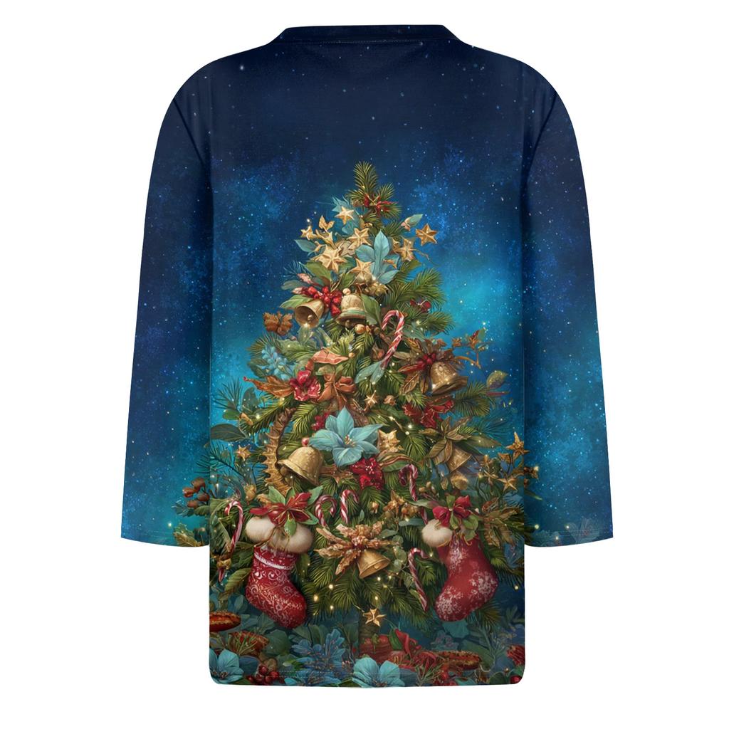 3/4 Sleeve Shirts For Women Print Graphic Tees Blouses Casual Plus Size Basic Tops Pullover