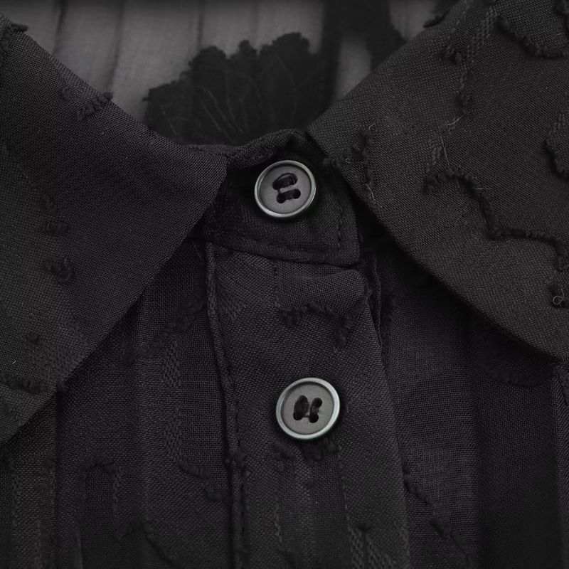 Kaslead New Arrival Women's Fashion Style Pleated Comfortable Long Sleeve Shirt Skirt 4387291 4387290