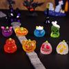8Pcs Halloween Luminous Pumpkin Ghost Micro Landscape Gardening Accessories Creative Car Luminous Diy Small Ornaments