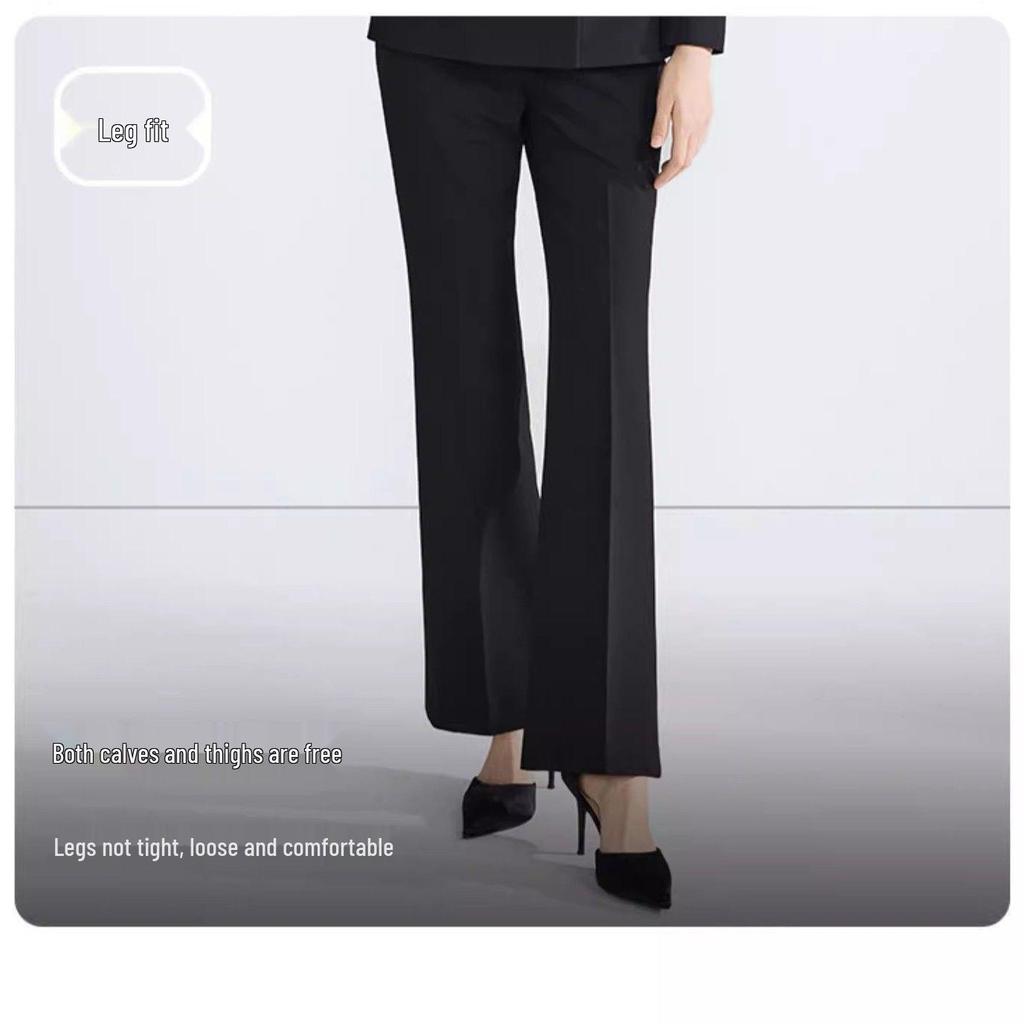 Slimming Black Two-Piece Suit for Women: Professional Spring/Autumn Wear