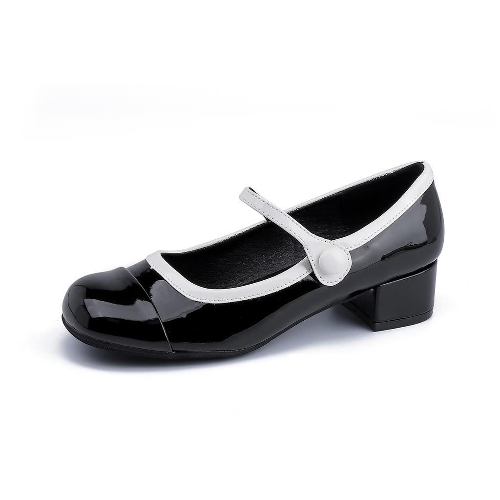 Grape mother spring new Mary Jane shoes women's thick heels are not tired of high heels women's fashion small fragrant light mouth single shoes