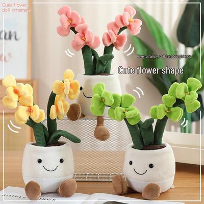 JC Style Orchidee Plüschtier Topfpflanze: Heimdekoration Blumenschmuck