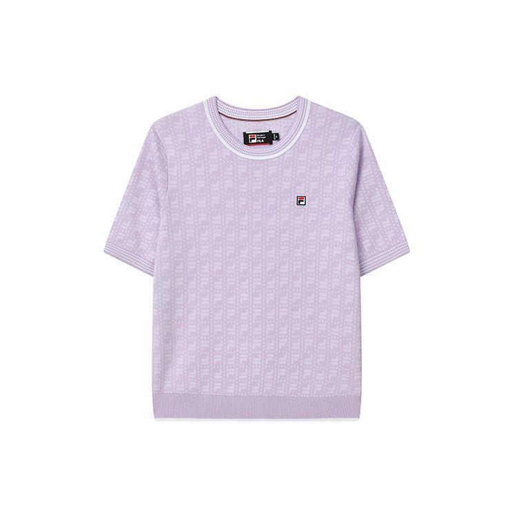 FILA Solid Color Round Neck Short Sleeve T-Shirt Women tops Dusty-Pink F11W221401FPU S