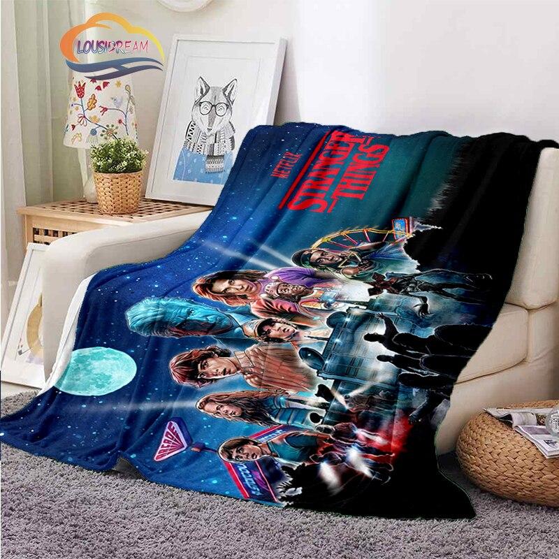 Horror Series Stranger Things Series Flannel Blanket Bedroom Sofa Bed Four Seasons Soft Blanket Travel Light Comfortable Blanket