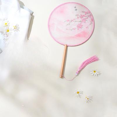 Group Fan Ancient Style Children's Summer Semi Transparent Long Handle Tassel Dance Fan Women's Ancient Costume Accessories