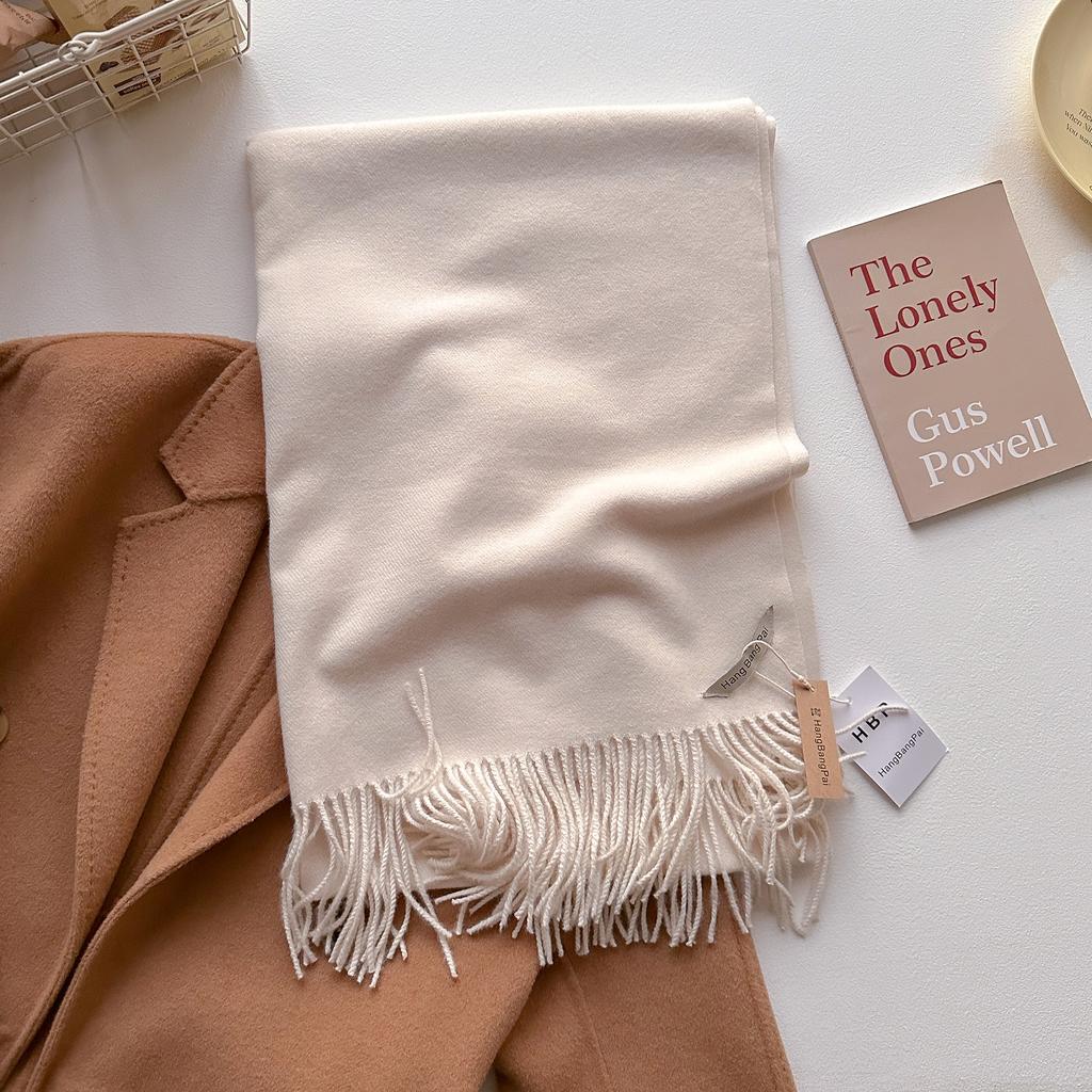 Winter Scarf For Women Cashmere Warm Solid Pashmina Blanket Wraps Female Thick Soft Bufanda Big Tassel Shawl Long Poncho Echarpe