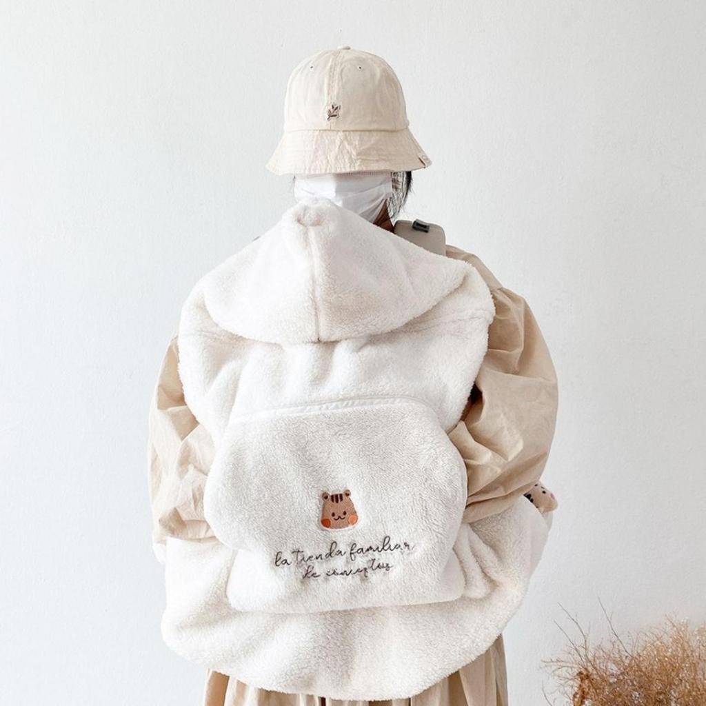 Ins Little Bear Embroidered Stroller Windproof Blanket - Portable, Warm Baby Cover for Autumn and Winter