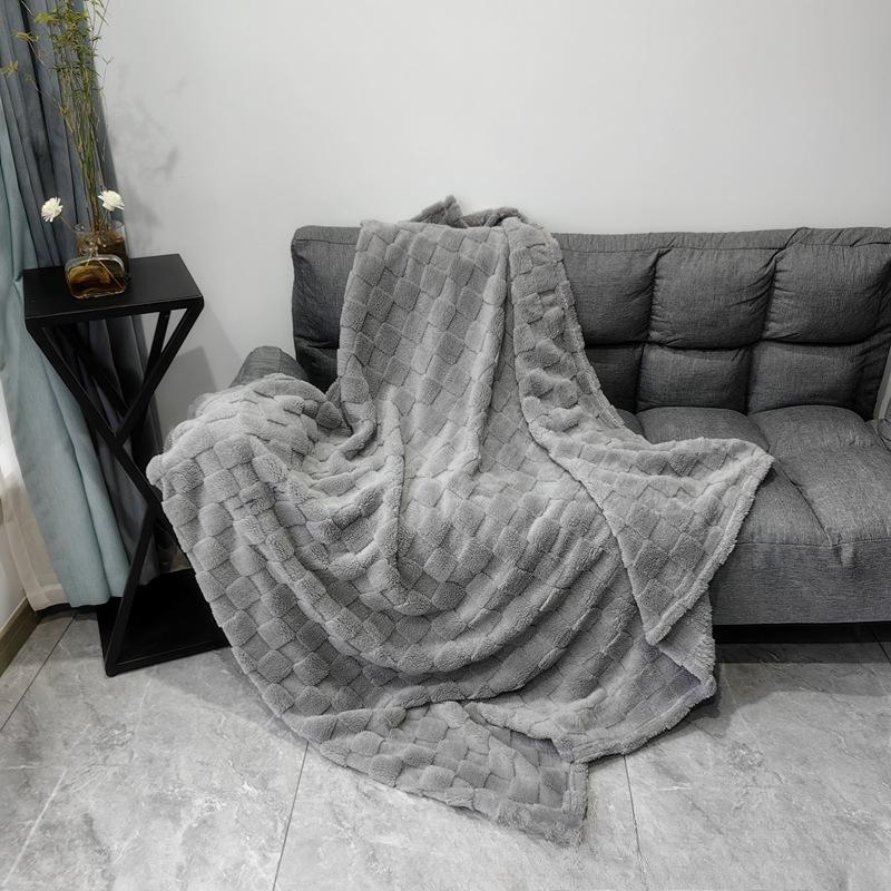 Modern Minimalist Solid Polyester Winter Blanket – Premium Quality Deep Grey Throw for Cozy Comfort