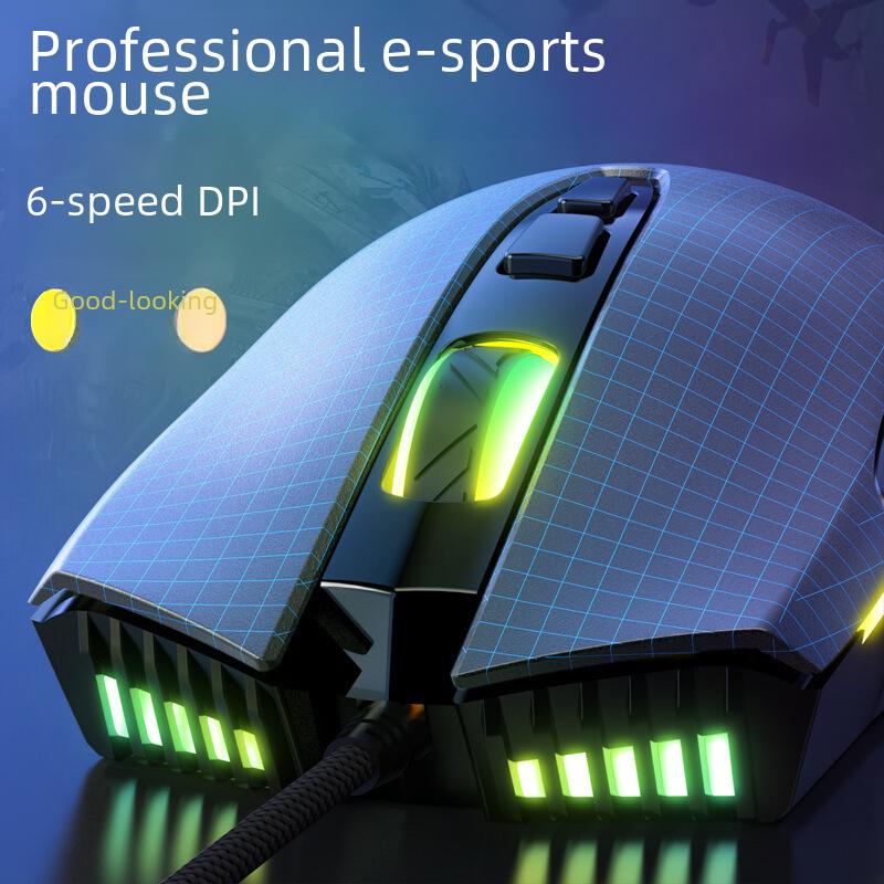 Cross-Border CW905 RGB Wired Gaming Mouse: 7-Key Macro Definition for Enhanced Gameplay