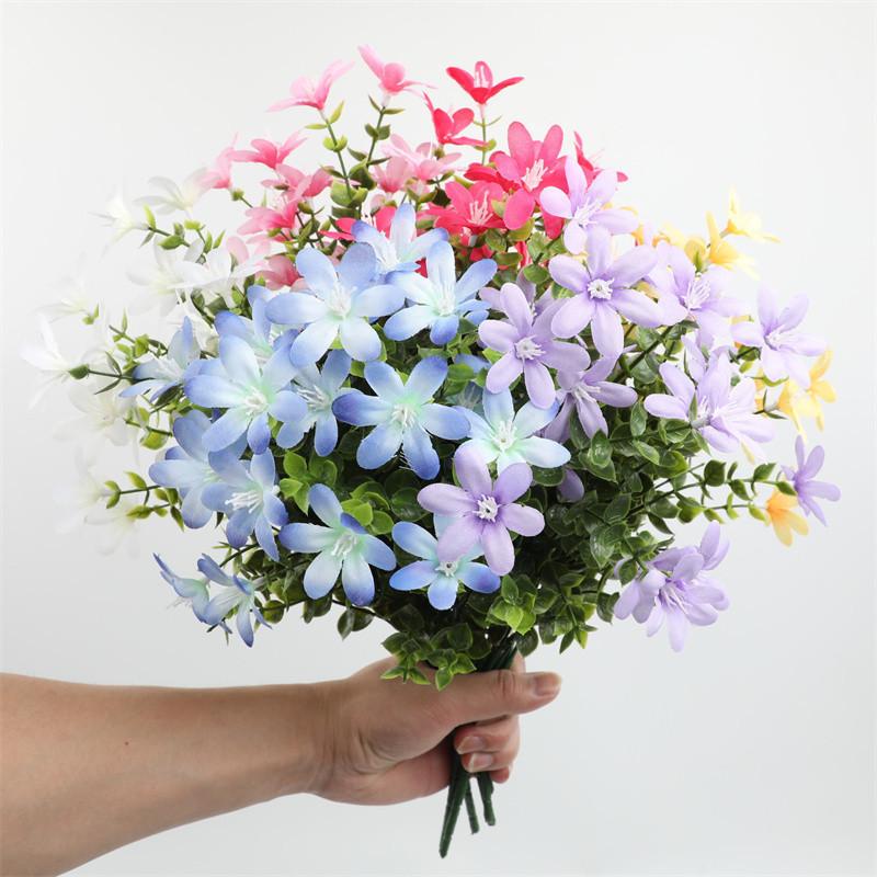 Simulated Flowers Orchid Plum Bouquet Wedding Handheld Flowers Home Decoration Small Fresh Simulated Green Plants Eucalyptus