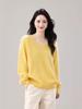 Women's 26-Year Brush V-Neck Sweater: 5% Cashmere, 5% Silk, 90% Australian Wool - Seamless and Versatile