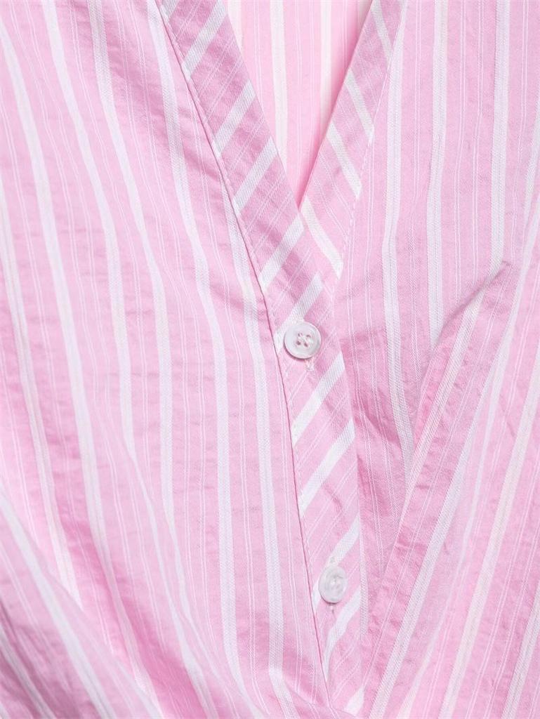 TAOP&ZA Summer Women's Striped V-Neck Long Sleeve Loose Dress