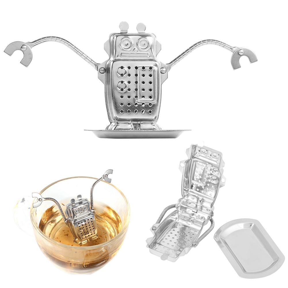 Cute Tea Infuser, Stainless Steel Loose Tea Leaf Infuser Filter Diffuser Herbal Spice Robot Shape Tea Brewing Accessories